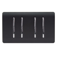 Trendi Switch 4 Gang Light Switch (3x 1 or 2 Way & 1 x Intermediate)in Matt Black