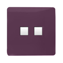 Trendi Switch 2 Gang RJ45 Cat 6 Modern Designer PC Ethernet Socketin Plum Purple