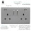 Trendi Switch Trendi Switch 2 Gang USB 3100mA Plug Socketin Light Grey 2