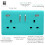 Trendi Switch Trendi Switch 2 Gang USB 3100mA Plug Socketin Bright Teal 2