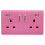 Trendi Switch Trendi Switch 2 Gang USB 3100mA Plug Socketin Candy Pink 1