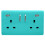 Trendi Switch Trendi Switch 2 Gang USB 3100mA Plug Socketin Bright Teal 1