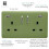 Trendi Switch Trendi Switch 2 Gang USB 3100mA Plug Socketin Moss Green 2