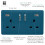 Trendi Switch Trendi Switch 2 Gang USB 3100mA Plug Socketin Midnight Blue 2