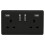 Trendi Switch Trendi Switch 2 Gang USB 3100mA Plug Socketin Matt Black 1