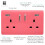 Trendi Switch Trendi Switch 2 Gang USB 3100mA Plug Socketin Strawberry Red 2