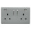 Trendi Switch Trendi Switch 2 Gang USB 3100mA Plug Socketin Platinum Silver 1