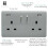 Trendi Switch Trendi Switch 2 Gang USB 3100mA Plug Socketin Platinum Silver 2