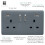 Trendi Switch Trendi Switch 2 Gang USB 3100mA Plug Socket in Warm Grey 2