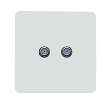 Trendi Switch 2 Gang F-Type Satellite Television Socket in Ice White
