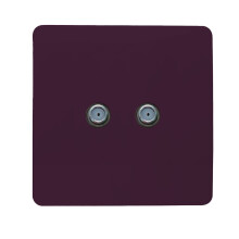 Trendi Switch 2 Gang F-Type Satellite Television Socket in Plum Purple