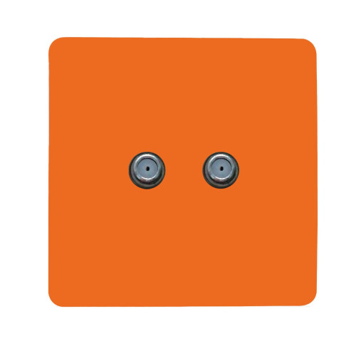 Trendi Switch Trendi Switch 2 Gang F-Type Satellite Television Socket Sunset Orange