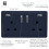 Trendi Switch Trendi Switch 2 Gang USB 3100mA Plug Socket in Navy Blue 2