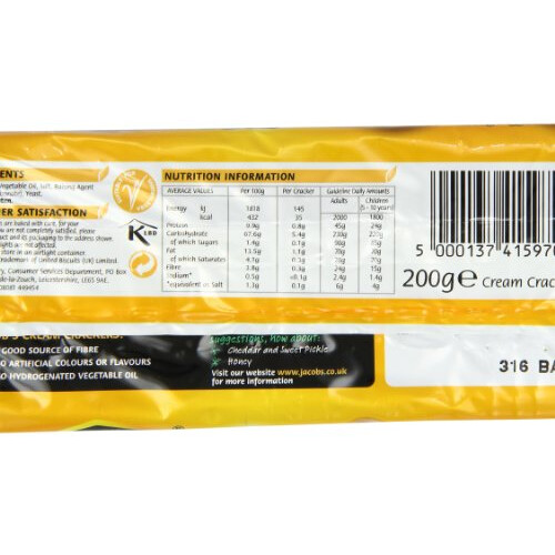 Jacobs Cream Crackers Biscuits 200 G (pack Of 24) 2