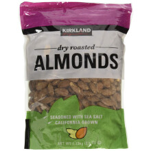 Kirkland Signature Dry Roasted Almonds Seasoned with Sea Salt: 2 Bags of 2.5 Lb