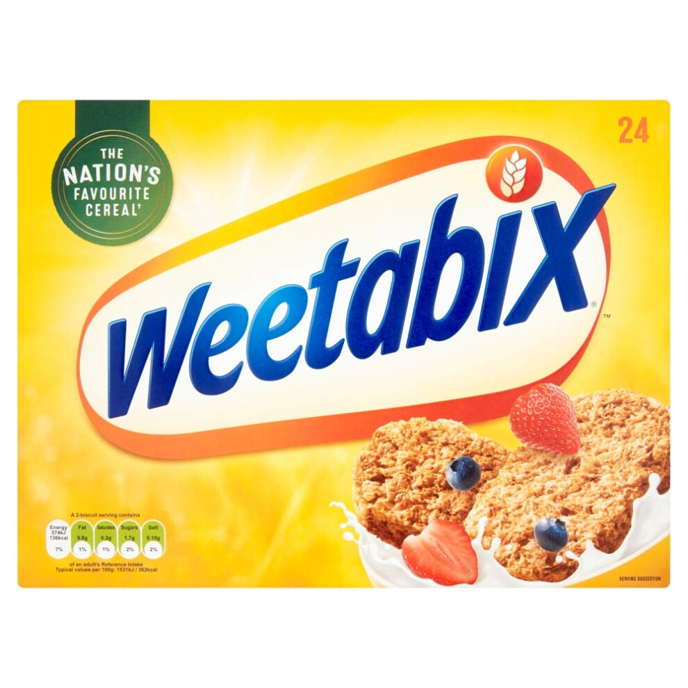 Weetabix Wholegrain Cereal, 24 Biscuits (Pack Of 12, Total Of 288 Biscuits)