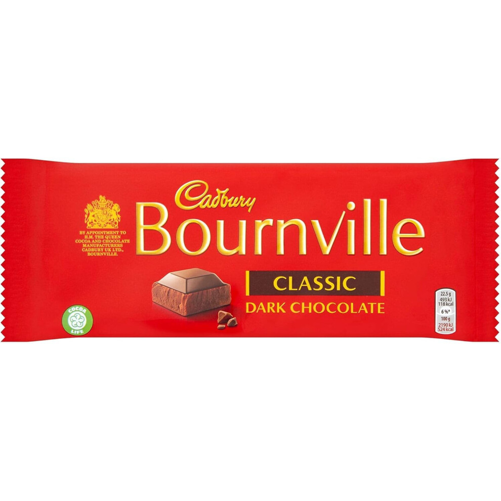 Cadbury Classic Bournville Chocolate Bars - 18X180g Dark