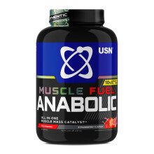 USN Muscle Fuel Anabolic All in one Muscle Building protein shake with Creatine, Strawberry, 2.2 Kg,