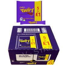 CADBURY Twirl Chocolate 20 x 5 BAR Multi Packs Full Box Original