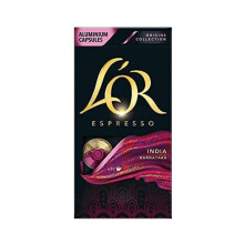 L?OR Espresso Coffee India Intensity 10 ? Nespresso?* Compatible Capsules (10 Packs of 10 pods)