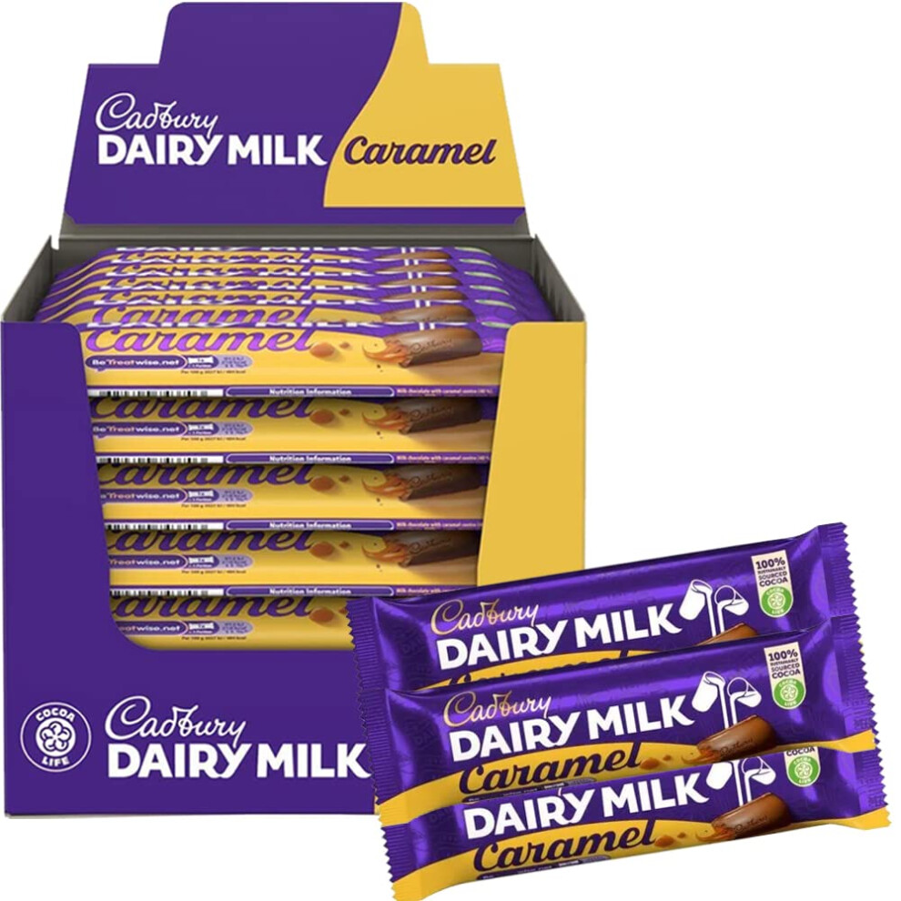 Cadbury Dairy Milk Caramel Chocolate Bar - 48 X 45G Full Box