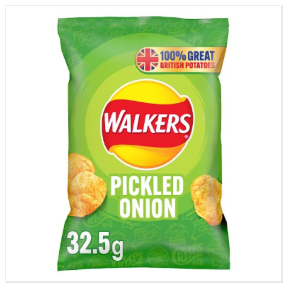 London Grocery Walkers Pickled Onion Crisps 32.5G X Case Of 32