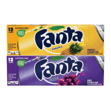 Fanta Grape and Pineapple Flavoured Soft Drink 355ml (12 cans Each)