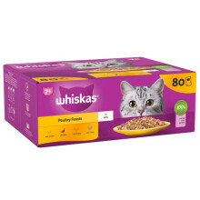 whiskas 7+ Poultry Feasts Senior Wet Cat Food Pouches in Jelly 80 ? 85g Pouches