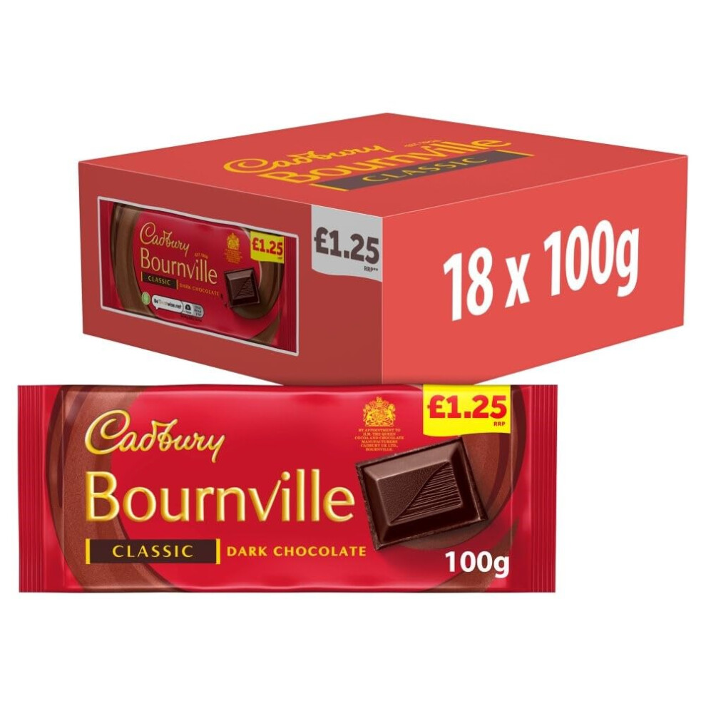 Cadbury Bournville Classic 100G X18 Bars