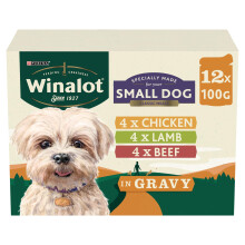 Winalot Small Dog Wet Dog Food Pouches Mixed in Gravy 12x100g, Pack of 4