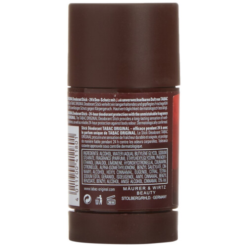 SIX PACKS of Tabac Original Deodorant Stick 75ml 2