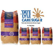 Tate & Lyle 12kg Brown Demerara Sugar Poly Bag {4 x 3kg Bags}