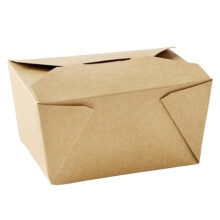 Britin FN980 Kraft Recyclable Microwavable Food Boxes, 740ml Capacity, 65mm x 127mm x 106mm, Pack of 450