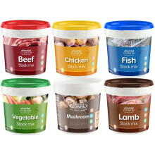 Essential Cuisine Stock Mix Bundle of 6 Flavors (Beef, Chicken, Vegetable, Fish, Lamb, Mushroom)