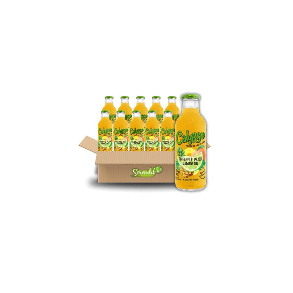 Serendib Calypso Lemonade | Island-Inspired Flavors With Real Lemon | (Pack Of 12, Pineapple Peach Lemonade)