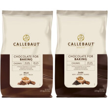 Belgian Baking Chocolate Chunks Duo ? 45.4% Dark & 27.3% Milk ? 2 x 2.5kg Bulk Pack