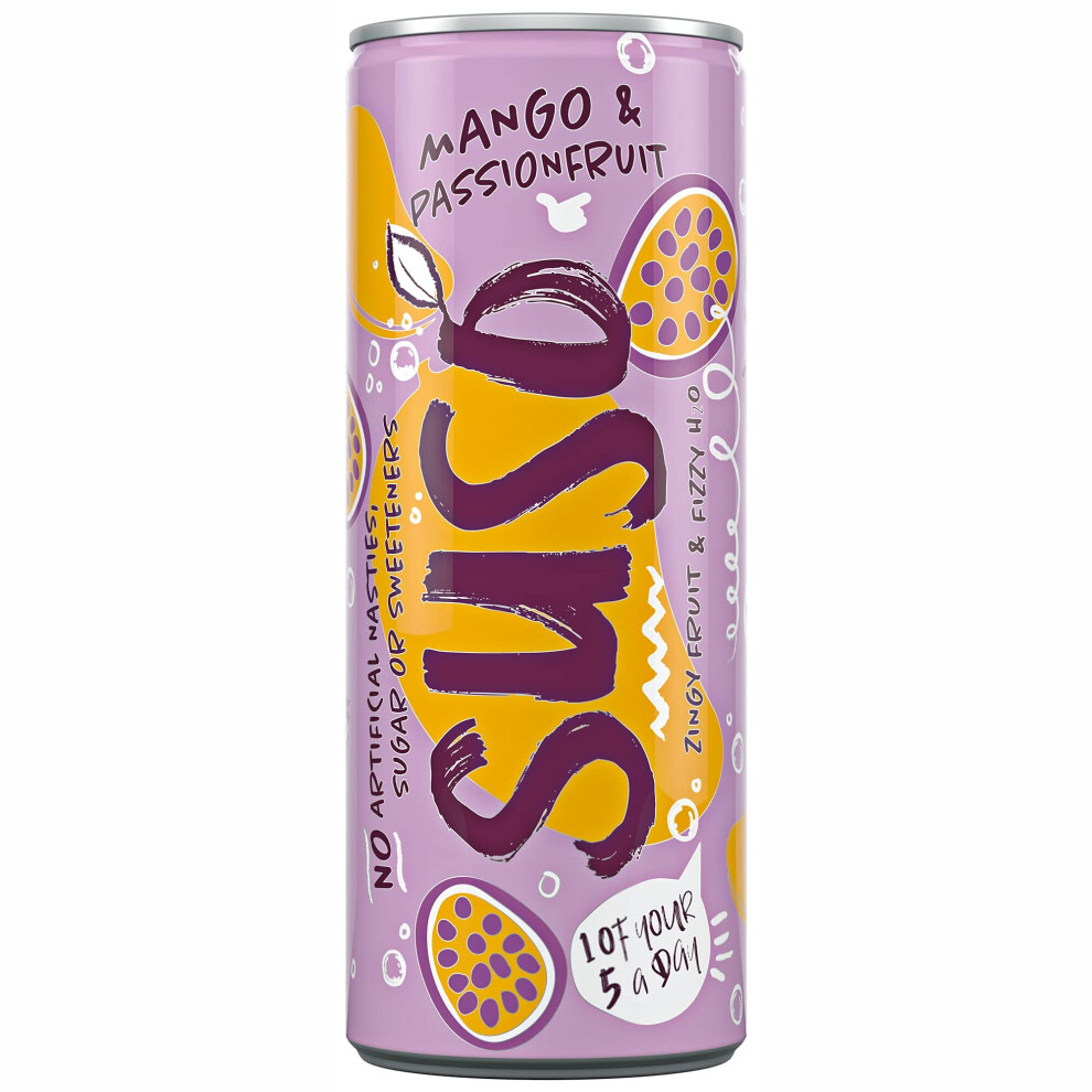 Suso Sparkling Mango And Passion Fruit Cans - 24X250ml