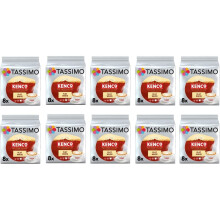 Tassimo Kenco Flat White Coffee Pods - 10 Packs (Total 80 Flat White Milky Coffee Drinks)