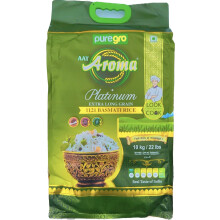 Puregro Basmati Rice 10kg | Platinum Extra Long Grain Basmati | Aroma | 1121 Basmati | Real Taste of Basmati | Premium Quality.