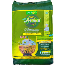 Puregro Basmati Rice 20kg | Platinum Extra Long Grain Basmati | Aroma | 1121 Basmati Rice | Real Taste of Basmati | Premium Quality Rice.