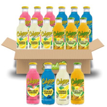 Calypso Lemonade 12 Pack | Island-Inspired Flavors with Real Lemon | Mix of Original Lemonade & Ocean Blue, Tripple Melon & Pineapple Peach flavours |