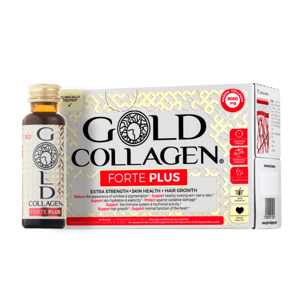 Gold-Collagen Gold Collagen New Forte Plus - Collagen Supplements For Women & Men With Biotin Hair Growth, Skin & Immune System Booster With 8G Of Marine Collagen,