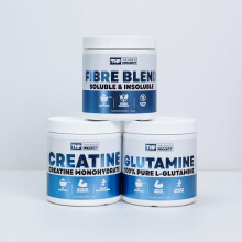The Health Project - Fibre Blend, Creatine Monohydrate & L-Glutamine ? Soluble & Insoluble Fibre (240g, 30 Servings), Bulk Creatine Monohydrate Powder