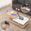360 Rotating Coffee Table With LED Wooden Side Table 6