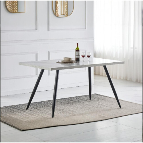 (Grey) 1.5M Wooden Dining Table 4-6 People Kitchen Tables