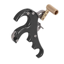Aluminum Alloy 4-Finger Compound Bow Release Aid, Adjustable, Black