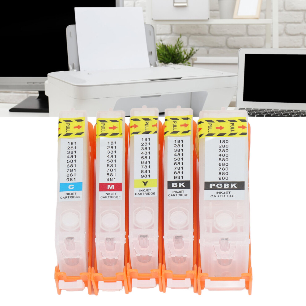 5Pcs Reusable Ink Cartridges 280/281, 5 Color, Peaceful Printing 9351332519892