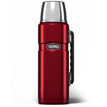Thermos - Stainless King Red Travel Flask (1.2L) - Premium Leak Proof Insulated Tea & Coffee Flask for Hot & Cold Drinks, Built-in Cup, Twist-Pour St