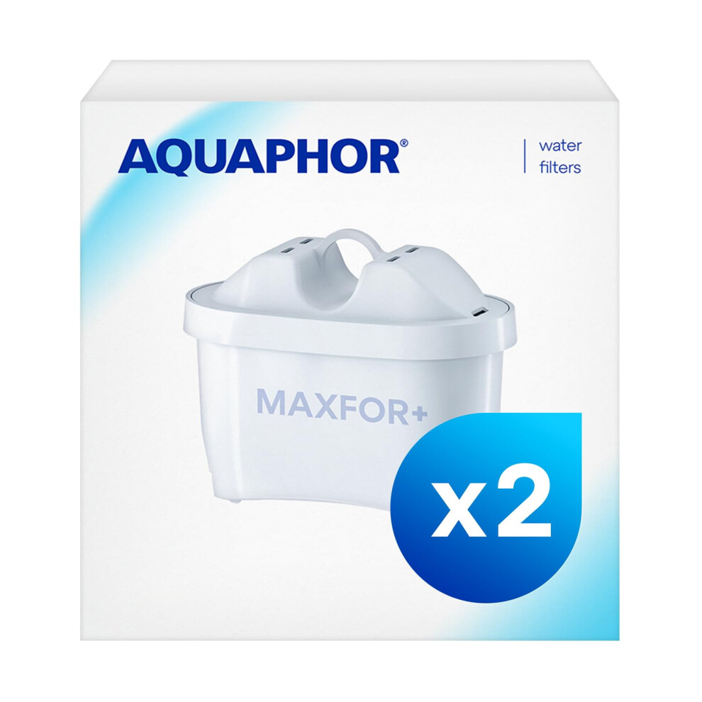 New Aquaphor Maxfor+ Replacement Filter Cartridge Pack Of 2 - Compatible With All Maxfor+ Filter Jugs And Brita Maxtra+ Reduces Limescale, Chlor