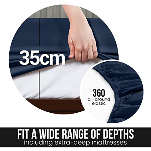 Utopia Bedding 3 Piece Single Bedding Set - Duvet Cover, Fitted Sheet with Pillow case - Soft Brushed Microfiber (Navy) 1